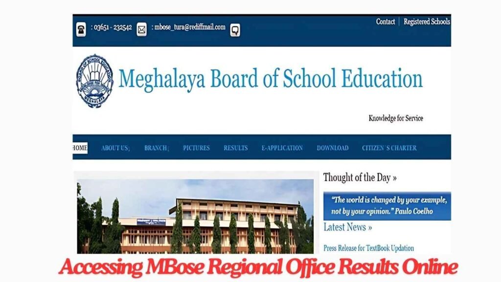 Accessing MBose Regional Office Results Online