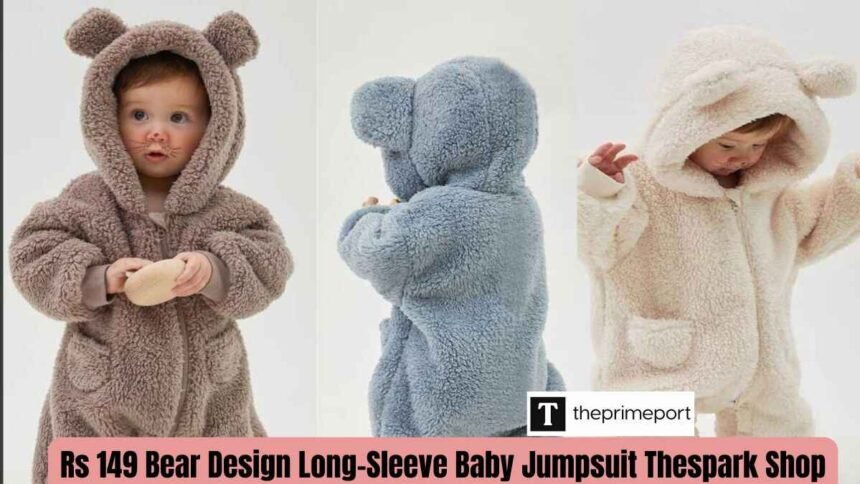 Rs 149 Bear Design Long-Sleeve Baby Jumpsuit Thespark Shop